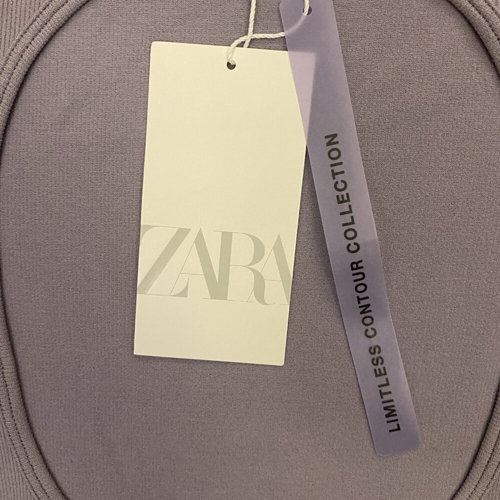 Zara Women's Open Back Bodysuit Purple Heather Long Sleeves Size XS - S NWT $27 - Picture 15 of 16
